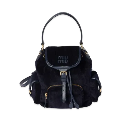 MIU MIU Corduroy Backpack "Navy"