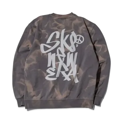 NEW ERA Crewneck Sweat Graffiti Logo Wash "Gray"