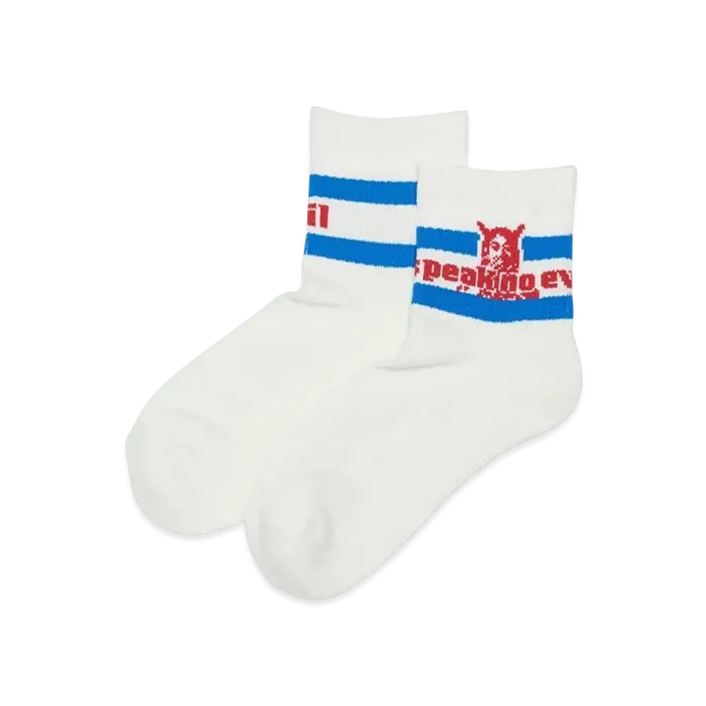 HYSTERIC GLAMOUR Speak No Evil Socks "Blue"