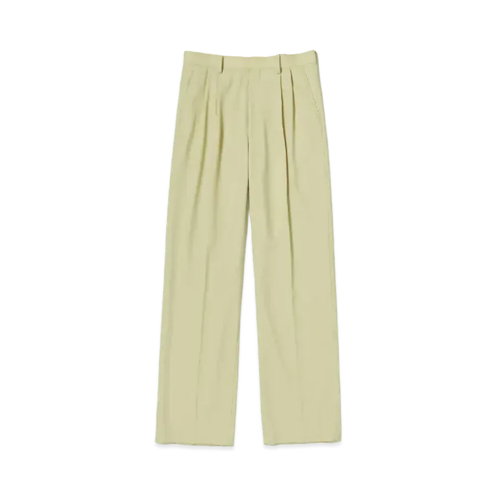 AURALEE Hard Twist Wool Dobby Slacks "Light Beige"
