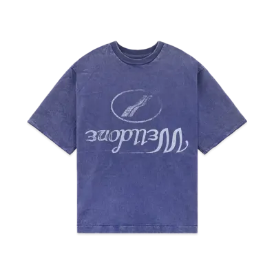 WE11DONE Reversed Logo Washed T-shirt "Navy"