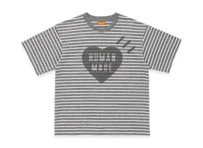 HUMAN MADE Heart Striped T-Shirt "Gray"