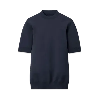 DESCENTE ALLTERRAIN Five-Quarter Bottleneck Shirts "Navy"