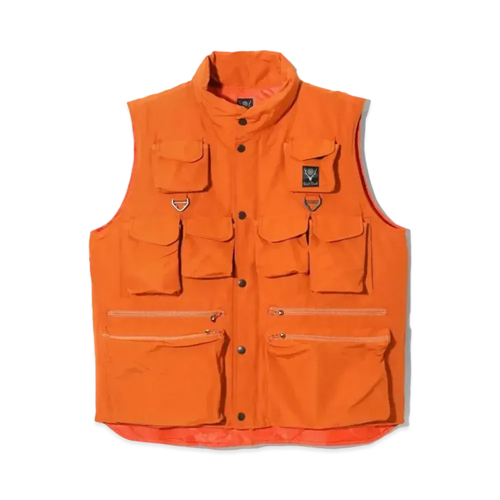 SOUTH2 WEST8 Multi Pocket Zipped Down Vest "Orange"