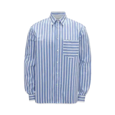 JW ANDERSON Classic Fit Patchwork Shirt "Blue/White"