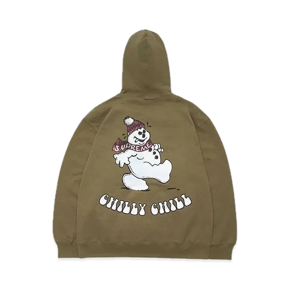 Supreme Snowman Hooded Sweatshirt "Light Olive"