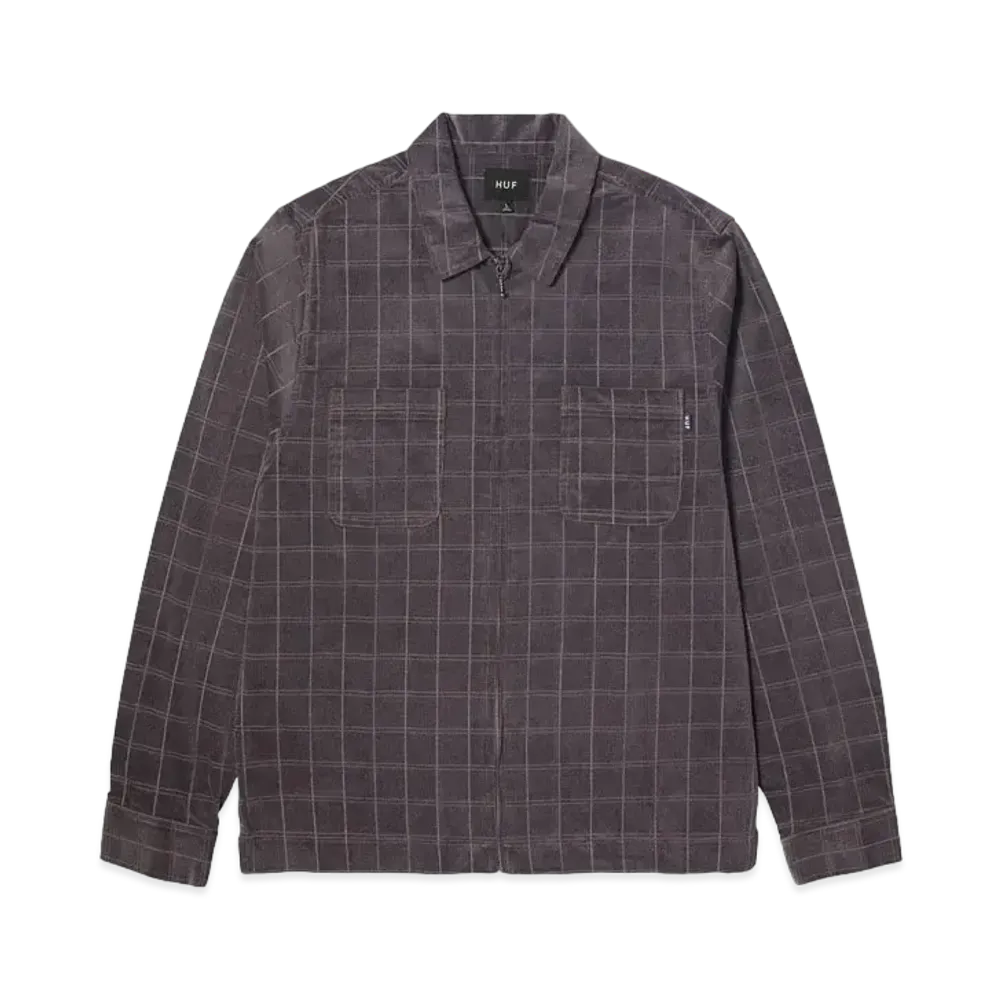 HUF Fall 24 Trenton Zip Shacket "Raisin"