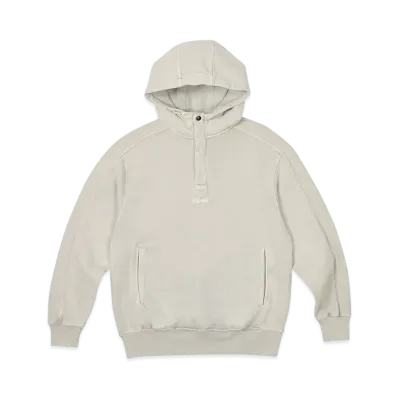 PALACE Washed Terry 1/4 Placket Hood "Smoke Grey"