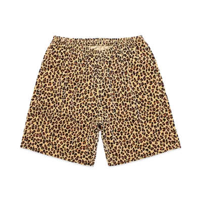 WACKO MARIA Leopard Velveteen Board Shorts "Beige"