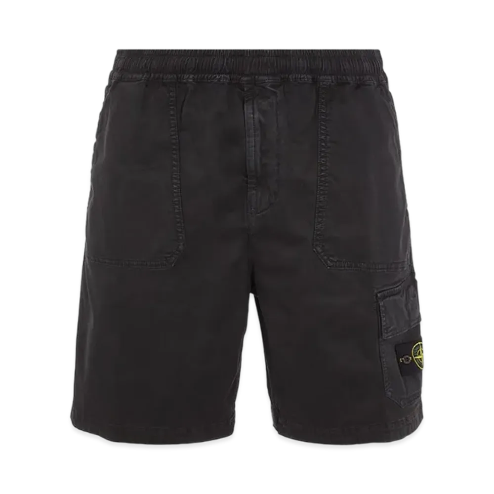 Stone Island L0904 Old Treatment Cargo Bermuda Shorts - 23SS "Black"