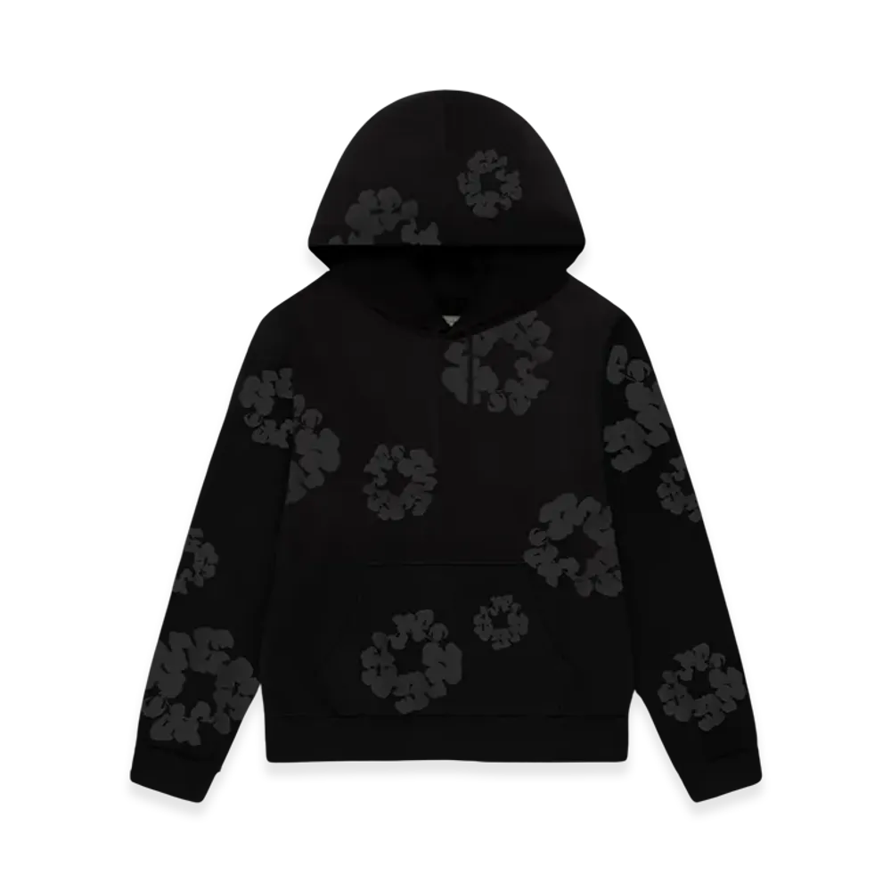 DENIM TEARS Faded Mono Cotton Wreath Hoodie "Black"