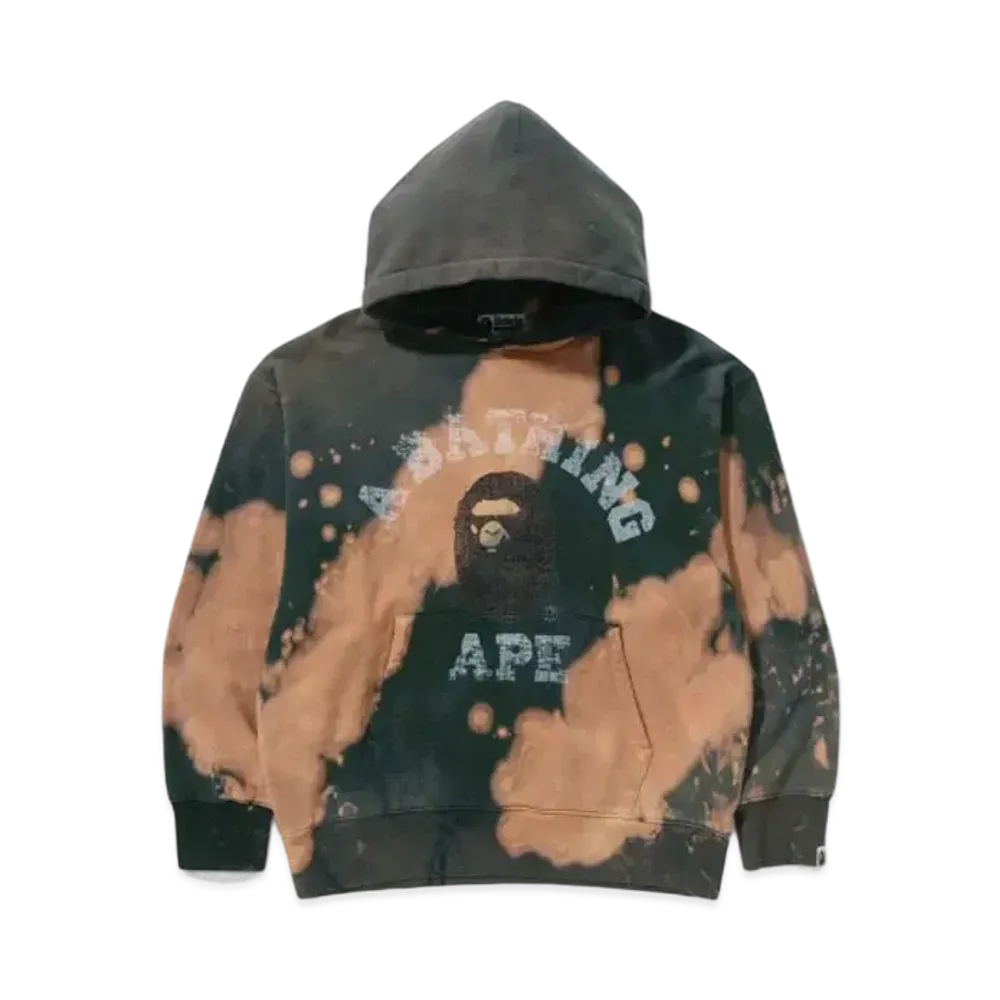A BATHING APE Tie Dye College Relaxed Fit Pullover Hoodie "Beige"