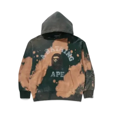 A BATHING APE Tie Dye College Relaxed Fit Pullover Hoodie "Beige"