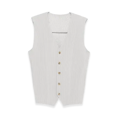 HOMME PLISSE ISSEY MIYAKE Vest "Light Gray"