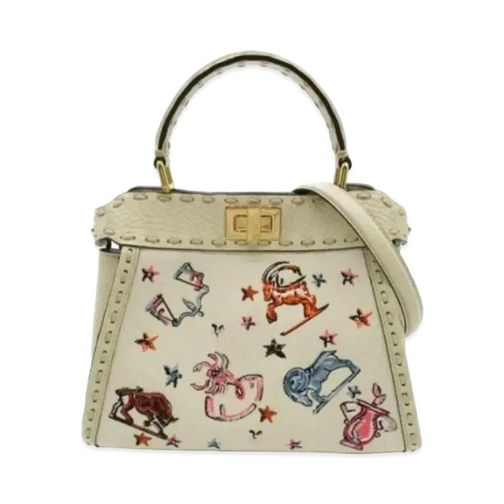 FENDI Mini Peekaboo 2way Shoulder Bag "Ivory"