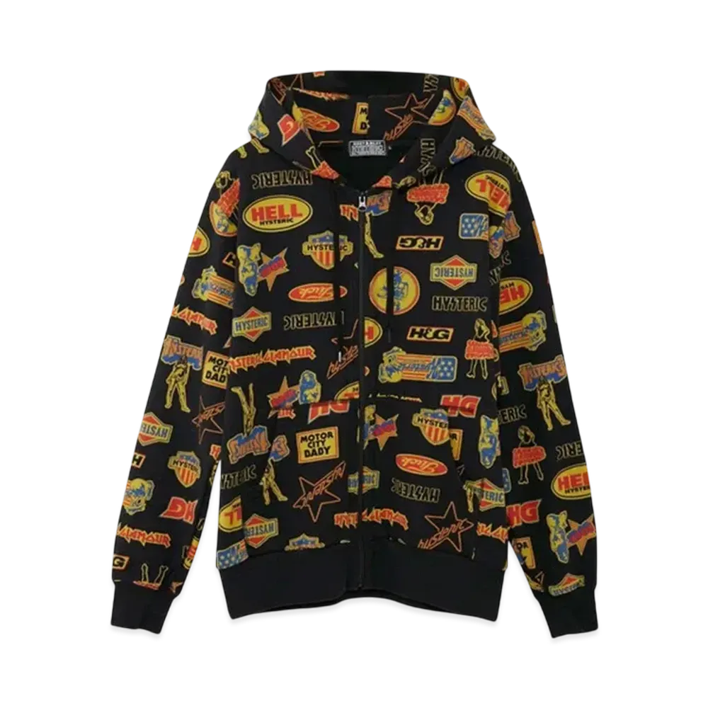 HYSTERIC GLAMOUR Rock City Pattern Hoodie "White"