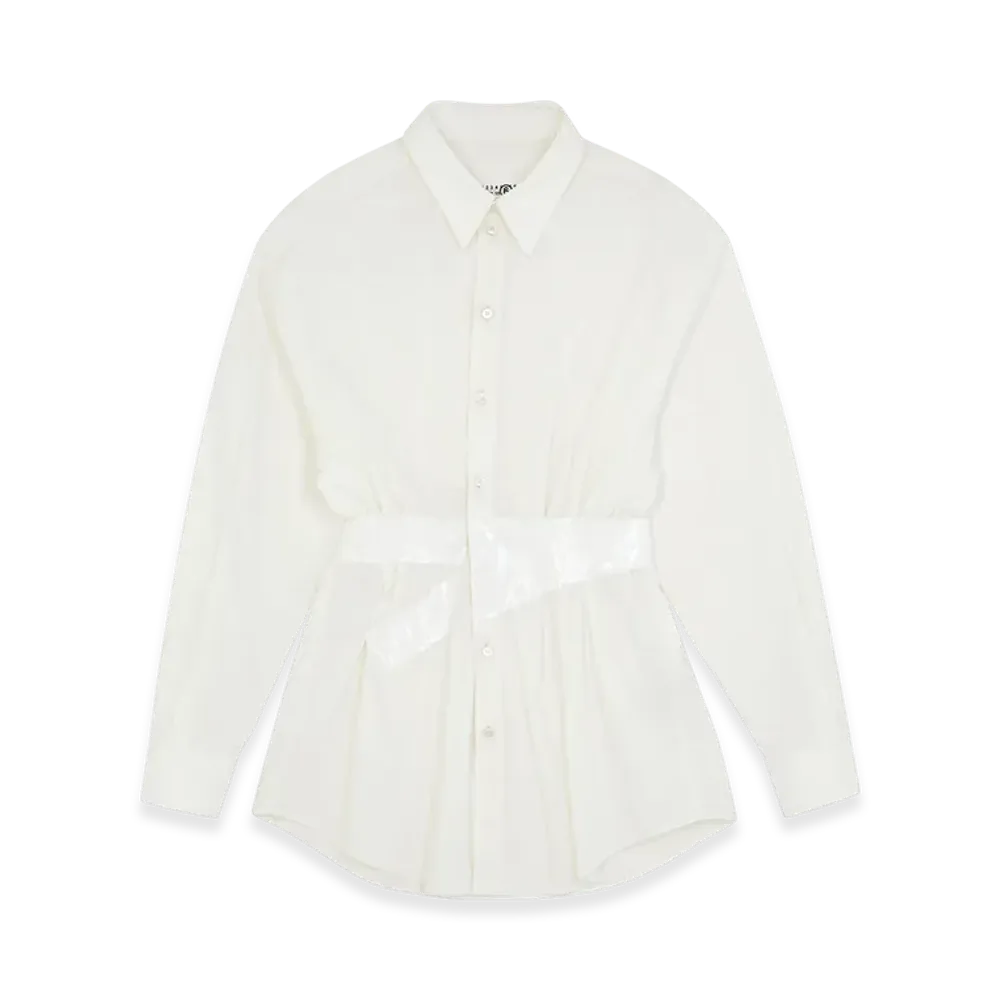 MM6 Maison Margiela Women's Taped Poplin Shirt "White"