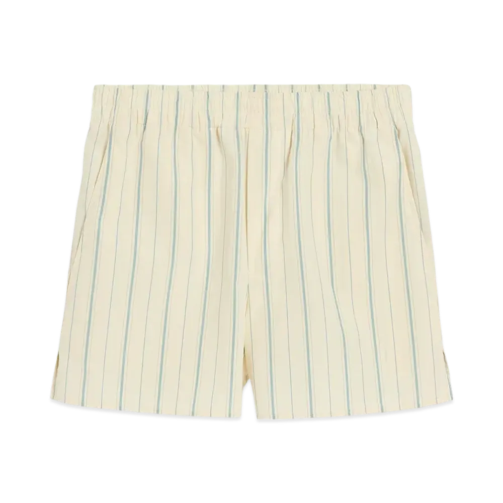 AMI PARIS Cotton Striped Shorts "Ivory/Sky"