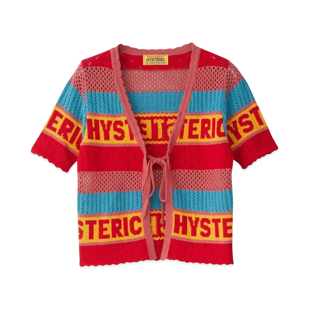 HYSTERIC GLAMOUR Logo Border Cardigan "Multi"