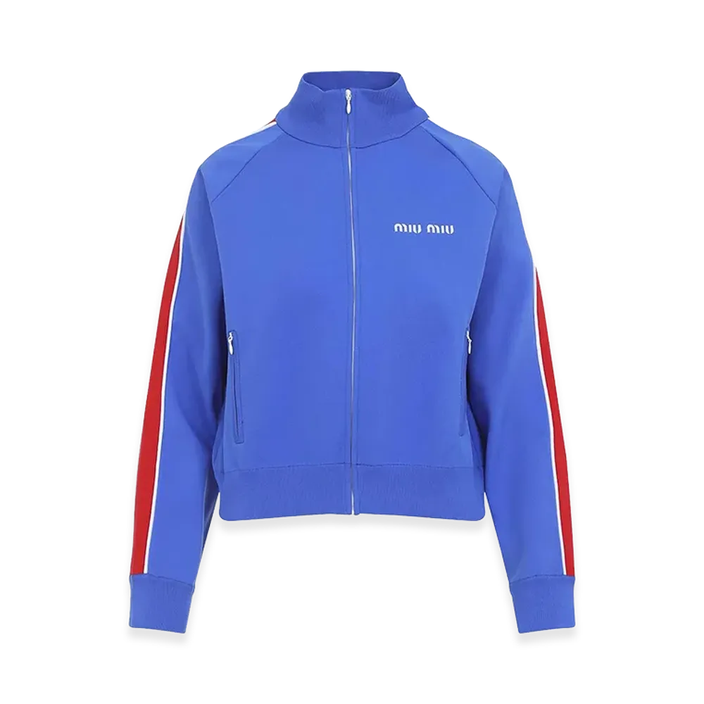 MIU MIU Women's Logo Embroidery Sweatshirt "Blue"