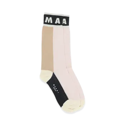 MARNI Women's Calzini Rosa In Cotone Color Block "Multicolor"