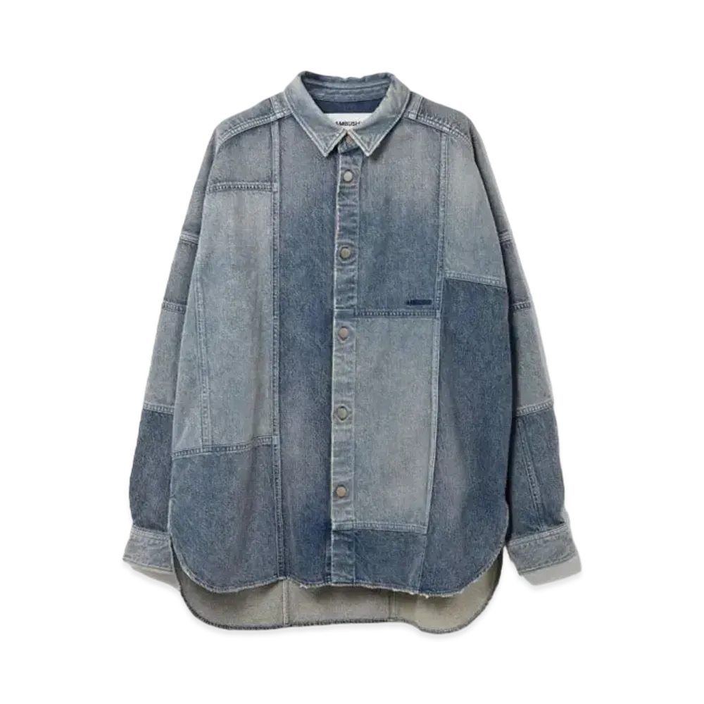 AMBUSH Patchwork Denim Shirt "Mid Blue"