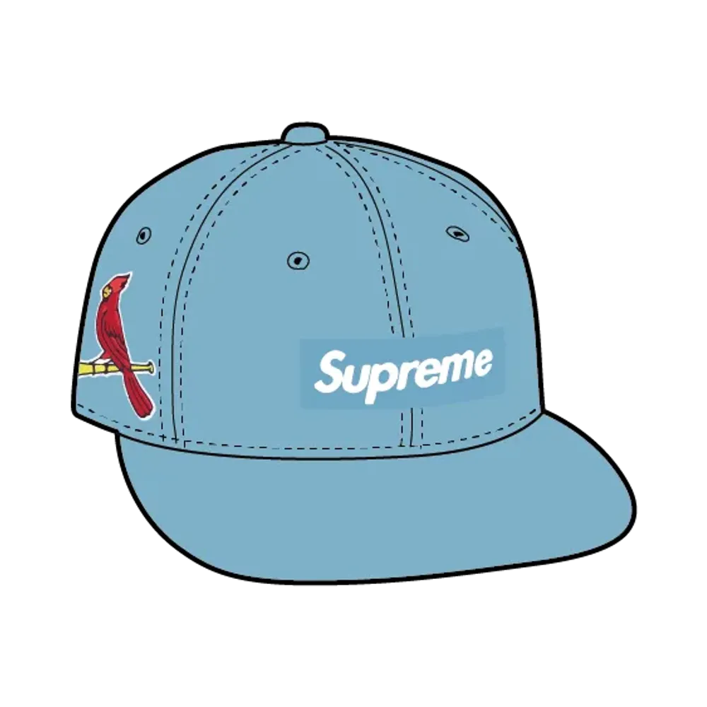 Supreme x MLB x New Era Teams Box Logo St. Louis Cardinals "Light Blue"