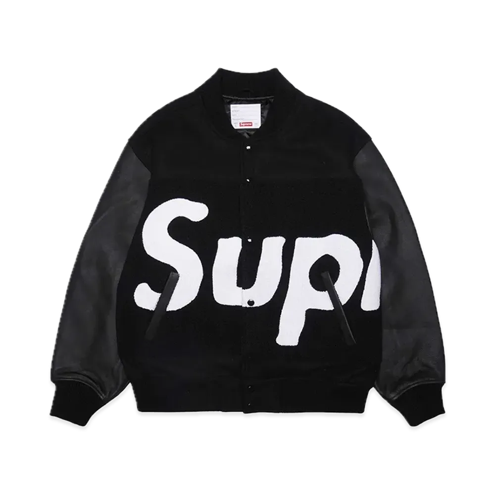 Supreme Big Logo Chenille Varsity Jacket "Black"