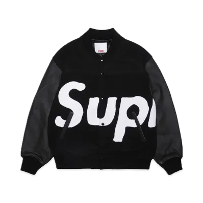Supreme Big Logo Chenille Varsity Jacket "Black"