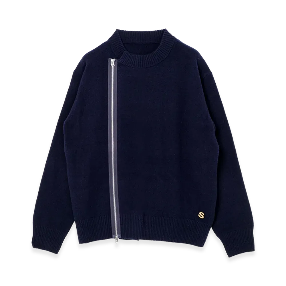 sacai S Wool Knit Blouson "Navy"