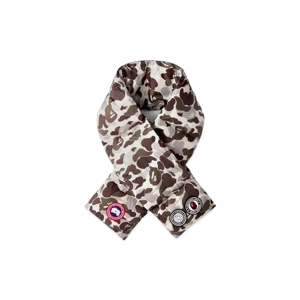 A BATHING APE CANADA GOOSE ABC CAMO DOWN SCARF FOR BAPE® x CONCEPTS "Grey"