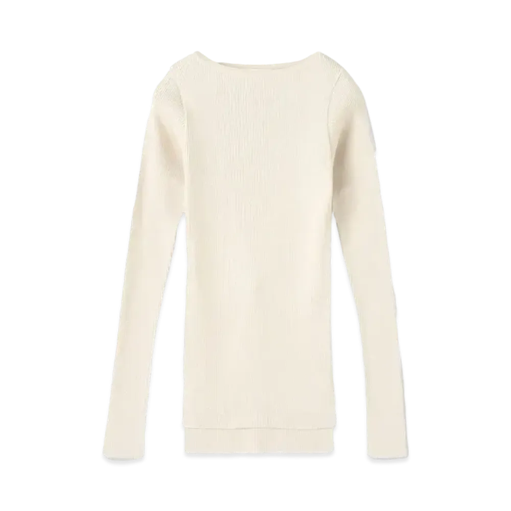 Ron Herman 15th Anniversary AURALEE Silk Giza Boat Neck Pullover "White"