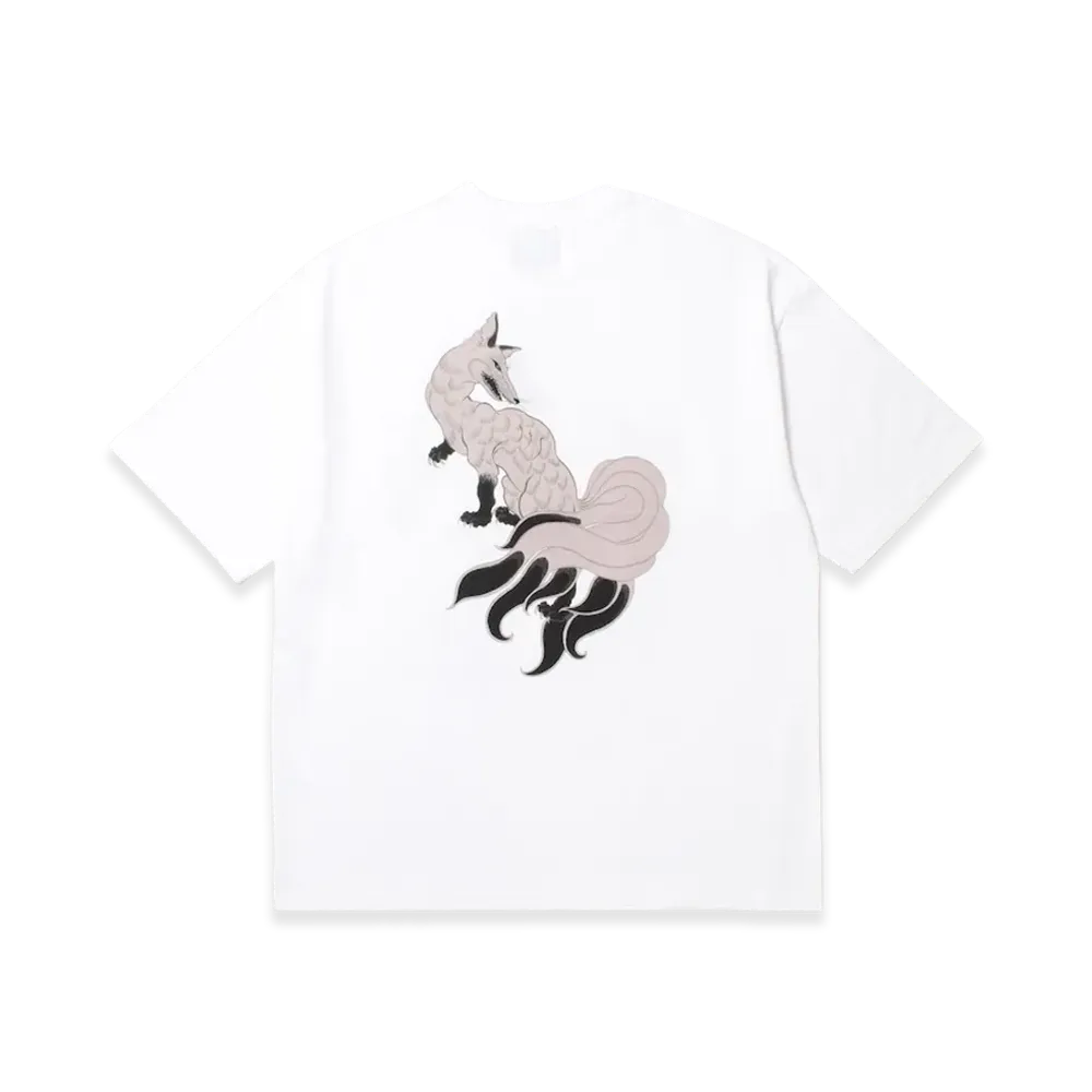 APHRODITEGANG GAKKIN x BUDSPOOL Classic Logo S/S Tee (White Fox Back Print) "White"