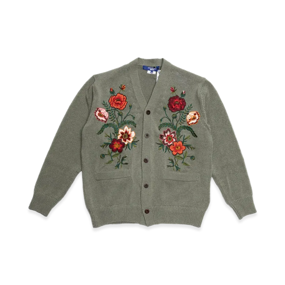 JUNYA WATANABE MAN Cotton Flower Embroidered Cardigan "Multi/Color"