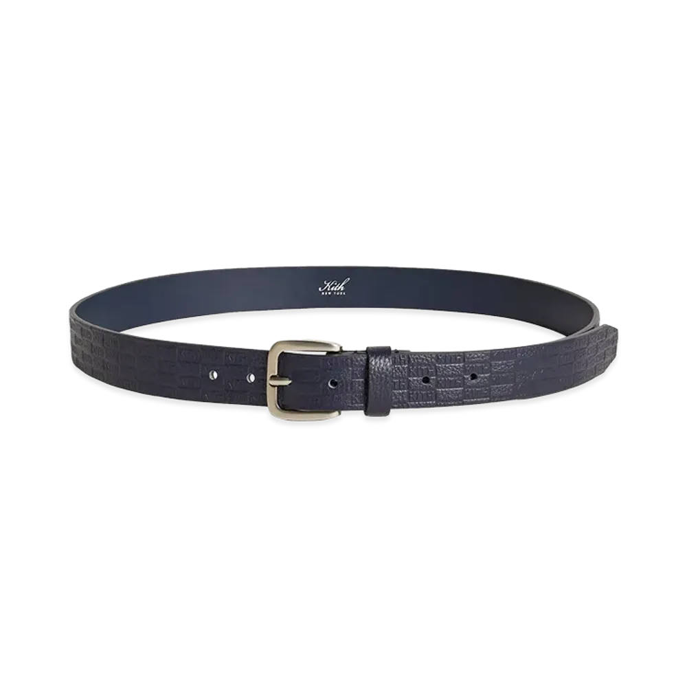 Kith Monogram Tumbled Leather Belt "Ink"