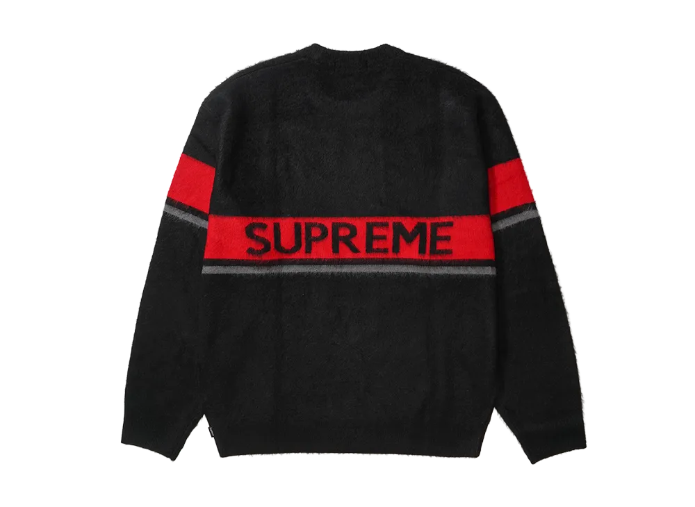 シュプリーム ブラッシュド ストライプ セーター "ブラック"