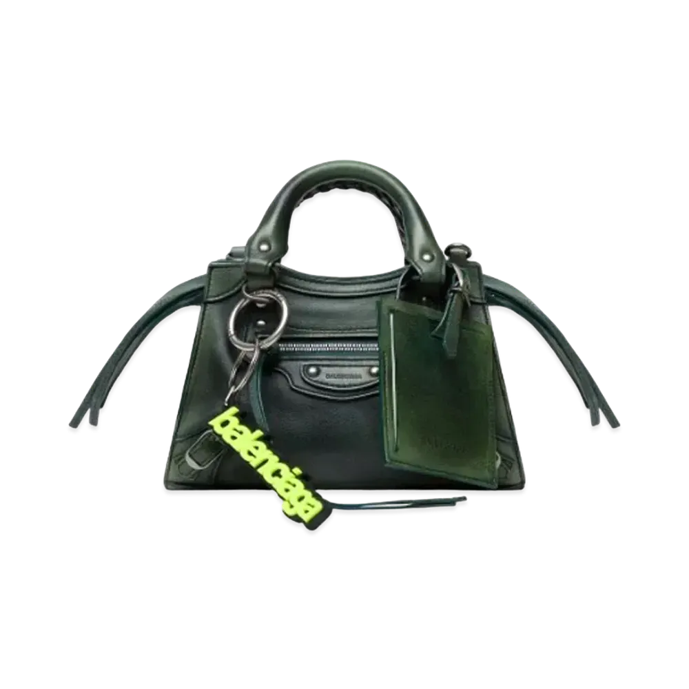 BALENCIAGA Neo Classic Mini Handbag Used "Green"