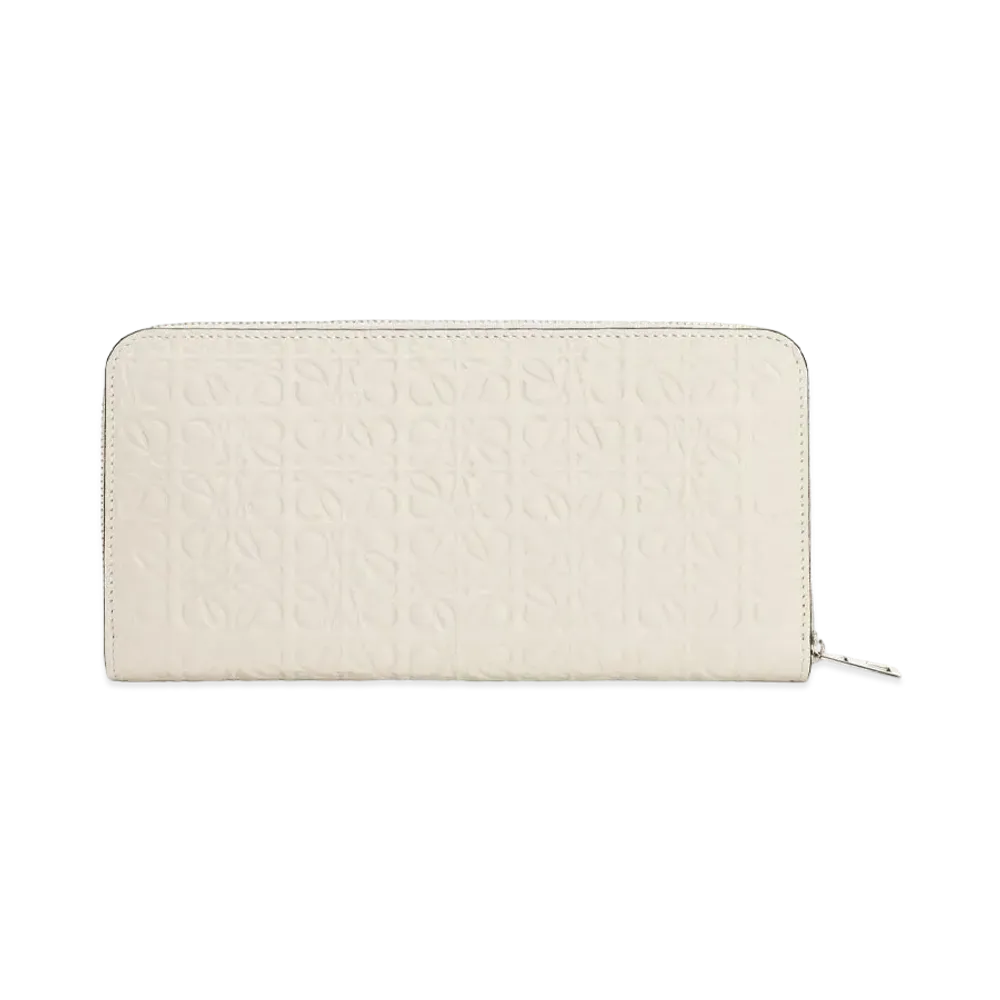 LOEWE Repeat Zip Around Wallet In Calfskin "Light Oat"