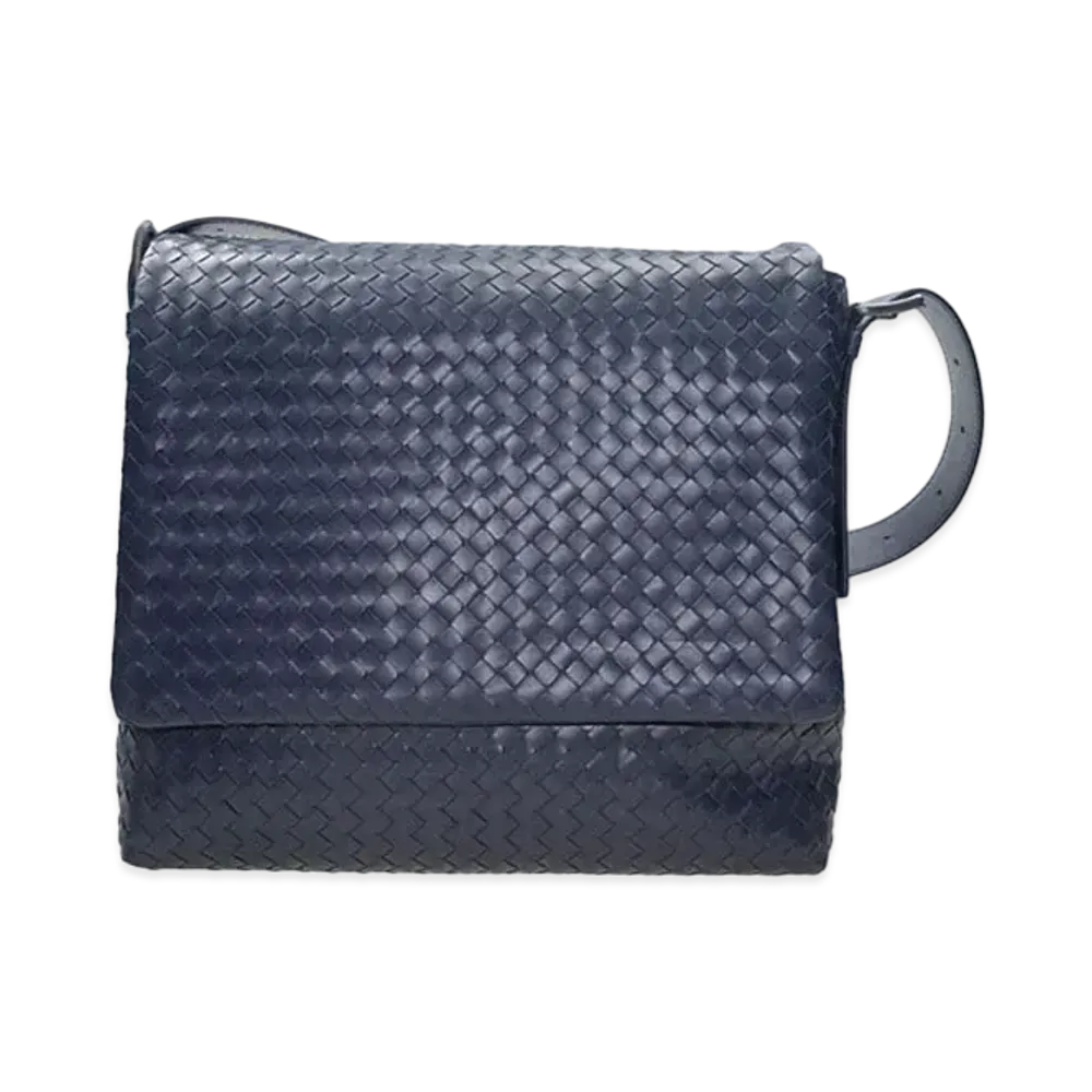 Bottega Veneta Lambskin Shoulder Bag "Blue"