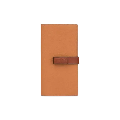 LOEWE Large Vertical Wallet In Grained Calfskin "Light Caramel/Pecan"