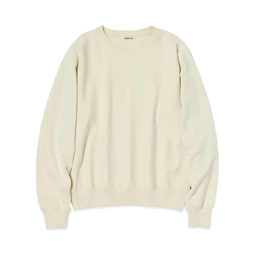 AURALEE Smooth Soft BD Sweat P/O "Smoky White"