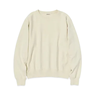 AURALEE Smooth Soft BD Sweat P/O "Smoky White"