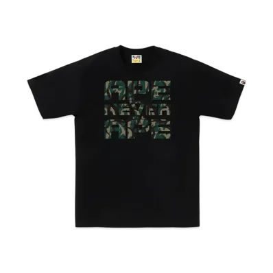 A BATHING APE Trial Camo Asnka Tee "Black/Green"