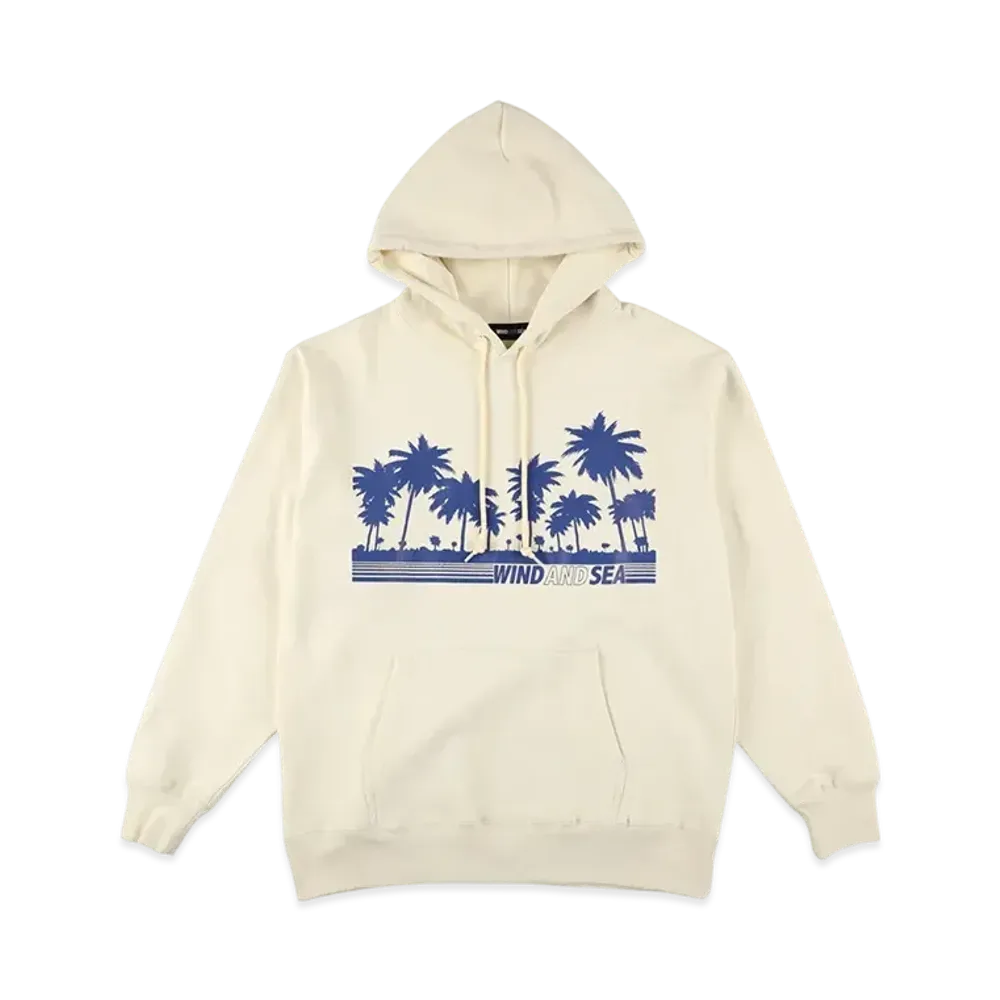 WIND AND SEA Palm Tree Logo Hooded Sweatshirt "Natural"