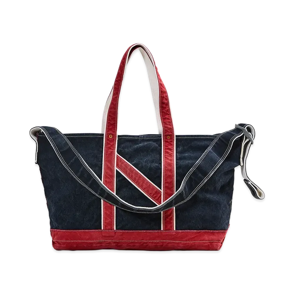 NICENESS L.Lesh NN Aged Effect Shoulder Tote Bag "Black/Red"