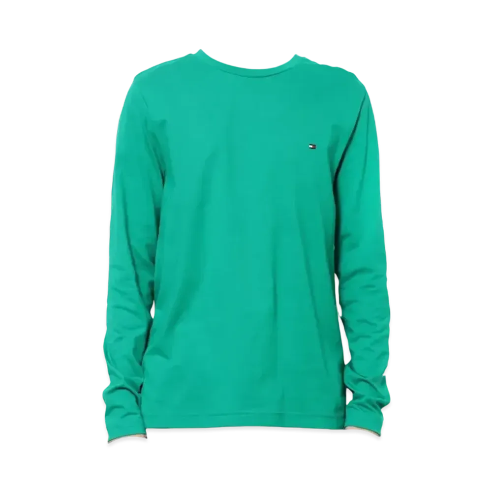 TOMMY HILFIGER Shoulder Logo Long Sleeve Tee "Green"