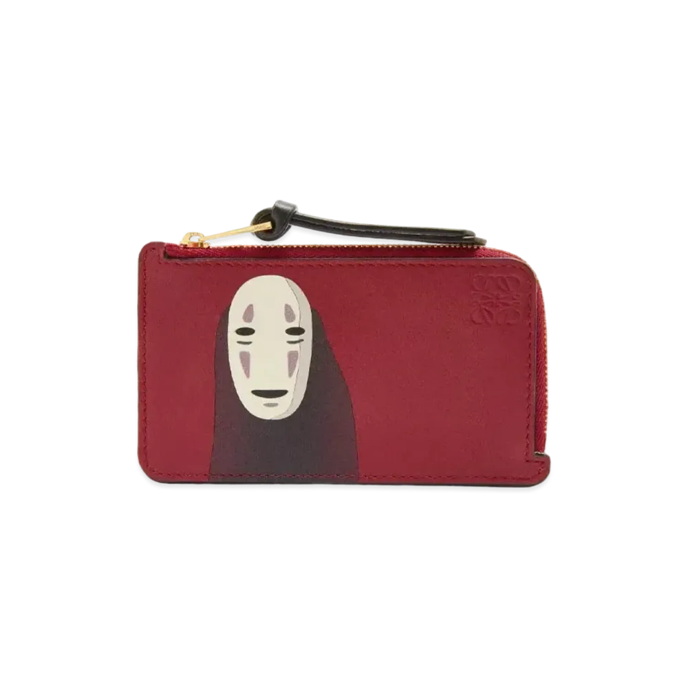 LOEWE x Spirited Away Kaonashi Coin Cardholder In Classic Calfskin "Rouge"