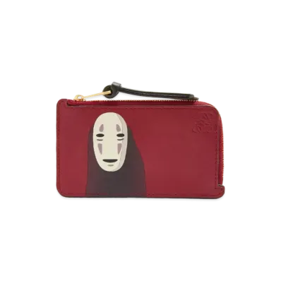 LOEWE x Spirited Away Kaonashi Coin Cardholder In Classic Calfskin "Rouge"