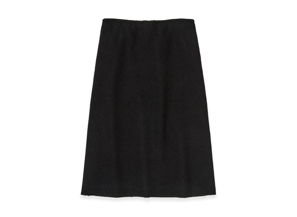 AURALEE Women's Fulled Wool Silk Skirt "Black"