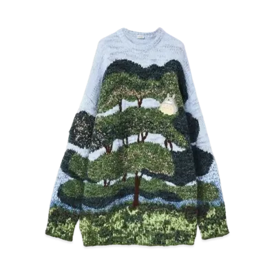 LOEWE x My Neighbor Totoro Crafty Tree Sweater In Mohair and Wool